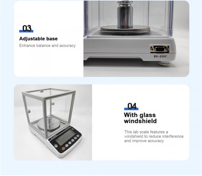 Leesbaarheid 0,001 g Laboratoriumprecisiebalans Laboratoriuminstrumenten Analytische balansschaal met schild 3