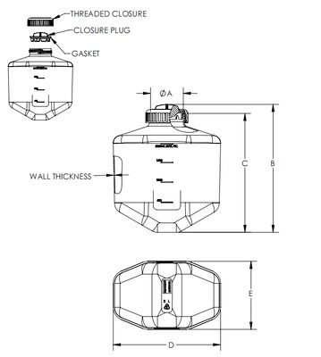 Goede prijs. 2400 ml 2L Centrifuge fles Supercapaciteit Experimentele verbruiksartikelen Compatibel met Thermo Sorvall H-12000 Rotor online